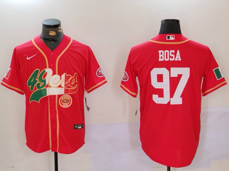 Men San Francisco 49ers #97 Bosa Red Second generation Mexican Joint Name 2024 Nike Limited NFL Jersey style 3